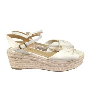 Talbots Cream Espadrille Wedge Sandals